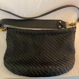 Clare V Moyen Messenger Crossbody Bag Black
